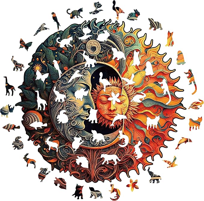 Wooden Puzzles for Adults, 200 Pieces Wood Puzzles, Irregular Animal Shaped Unique Wooden Jigsaw Puzzles, Creative Ghristmas Gift for Teenagers and Adults