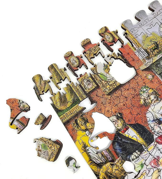 Wooden Jigsaw Рuzzle for Adults - Uniquely Shaped Pieces - Made in The USA by FoxSmartBox - 365 Pieces - The Dogs Dinner Party