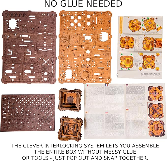 WOODEN.CITY Tesseract's Secret - Wooden Puzzle Box for Adults - 3D Brain Teaser Puzzle Kit - Escape Room in a Box Challenge - Unique Gift for Men & Women - Made in EU