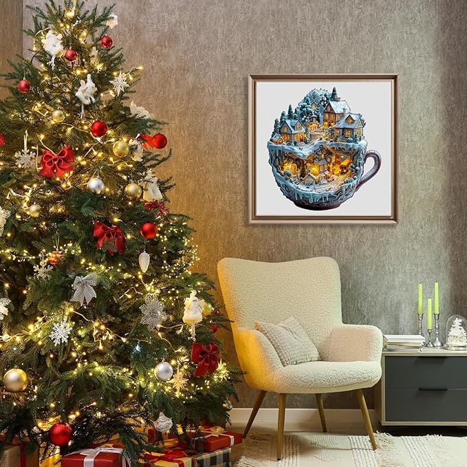 Wooden Puzzles for Adults - Train and Village Wooden Jigsaw Puzzle - Unique Animal Shaped Wood Puzzles Adult - Christmas Birthday Gifts for Adults/Friends/Family - 90pcs 8.5 * 7.9in