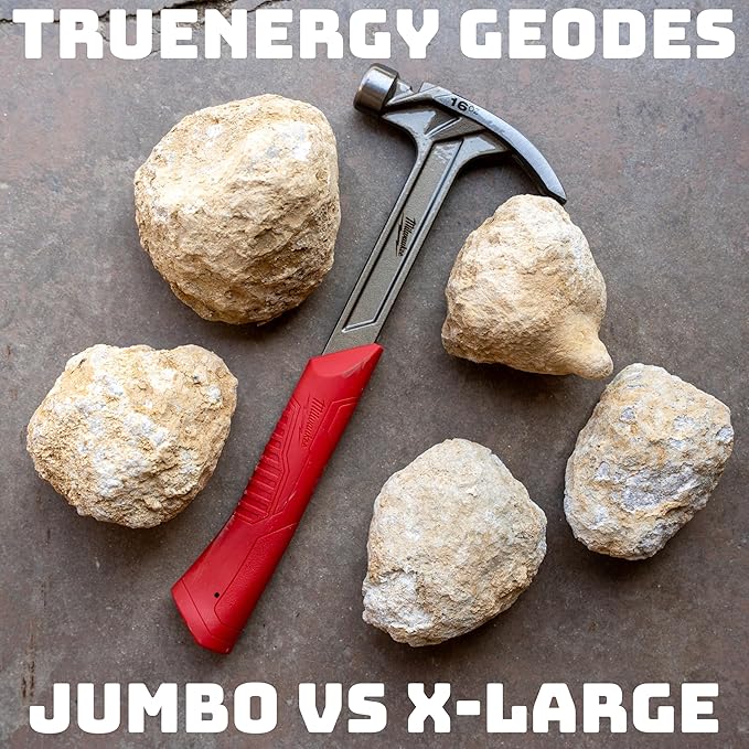 Jumbo Break Your Own Geodes Kit – 2 Natural Geodes 4.5 to 5.5+ Inches - Magnifying Glass & Learning Guide – Fun STEM Activity for Kids Easy-to-Open - Jumbo