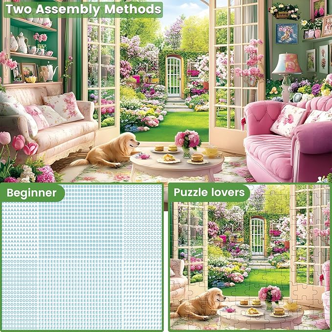 300 Piece Puzzles for Adults, Jigsaw Puzzles 300 Pieces for Adults Kids Building Flowers Puzzle Recycled Cardboard Jigsaw Puzzle Challenging Puzzles Game Family Activity Gift Toy 20.5x15inch