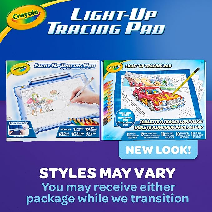 Crayola Light Up Tracing Pad - Blue, Drawing & Tracing Projector for Kids, Holiday & Christmas Gifts for Girls & Boys, Sketching Light Box Table, Toys for Kids, Ages 6+