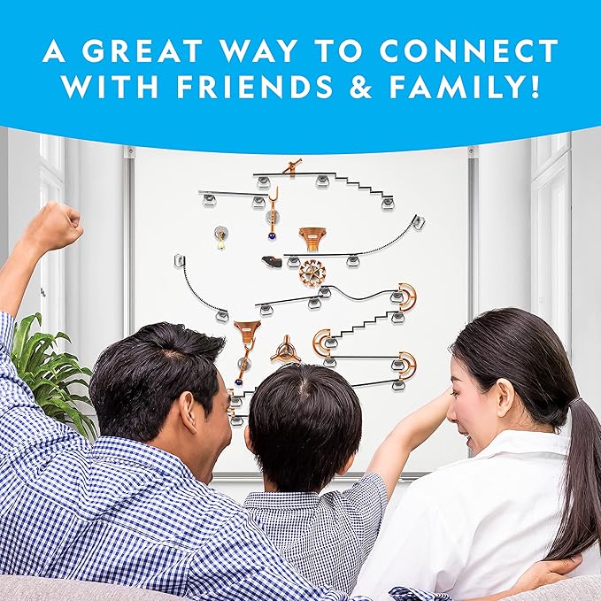 National Geographic Magnetic Marble Run - 75-Piece STEM Building Set for Kids & Adults with Magnetic Track & Trick Pieces & Marbles for Building A Marble Maze, STEM Project