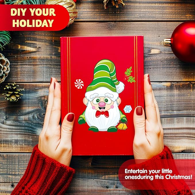 JOYIN 24 Pcs Christmas Make-a-face Stickers, Make Your Own Characters Mix and Match Sticker Sheets with Santa Claus, Snowman, Reindeer, Elf for Kids Party Favors, Holiday Presents, Class Activities