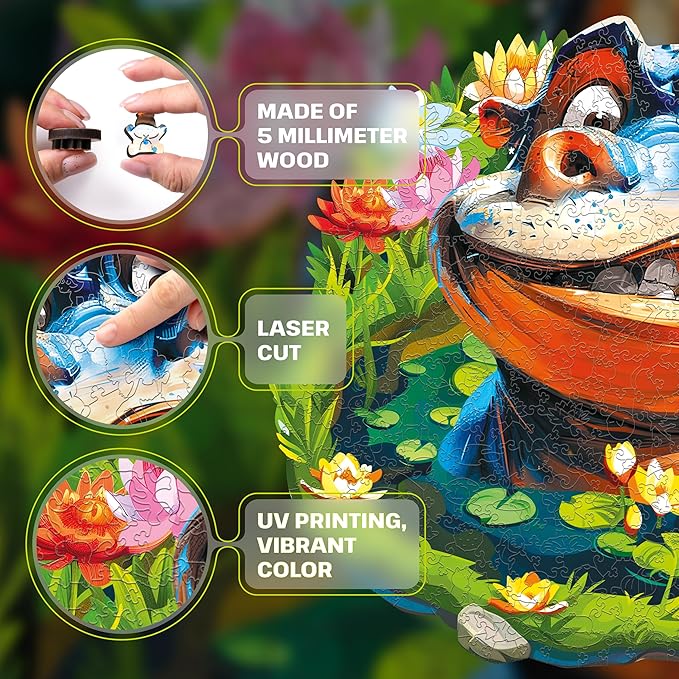 ESC WELT Wooden Puzzle Hippo 500 Pieces - Captivating Mind Entertainment for Teens and Adults - Fun and Environmentally Friendly Toy - Challenging Jigsaw Game - Wooden Puzzle