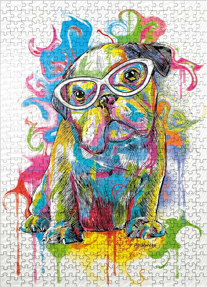 MyPuzzle Bulldog Fun - Premium 500 Piece Jigsaw Puzzle for Adults