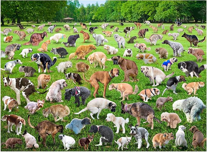 Funwares Original 101 Puppies Puzzle – 500-Piece Hilarious Dog Jigsaw – Funny Gift for Dog Lovers, White Elephant, and Pet Lovers with a Sense of Humor