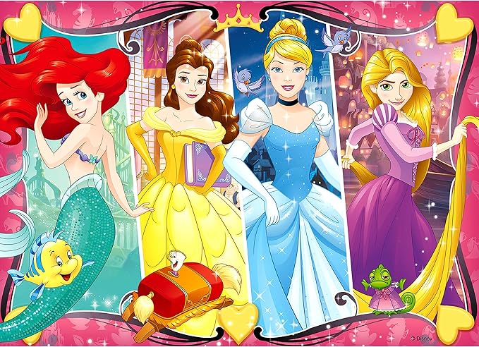 Ravensburger - Disney Princess Heartsong - 60 Piece Jigsaw Puzzle - Bright Colors - Cinderella, Belle, Ariel & More - Larger Pieces - Premium Quality - Ideal Gift - Screen-Free Fun - Children Age 4+