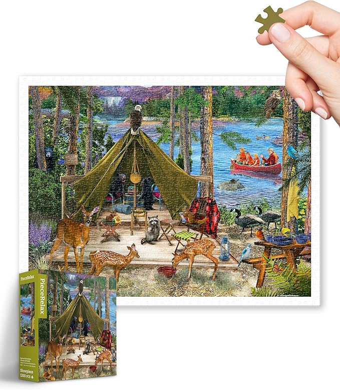 PieceRelax Plastic Jigsaw Puzzles for Adults 1200 Pieces - Bigelow Illustrations - Friends and Family Most Satisfying Table Games and Gifts No Puzzle Mat Required [H3567]