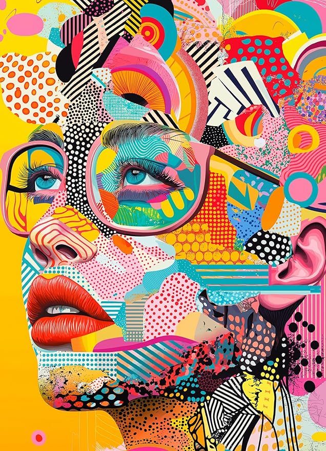 Lucky Puzzles - Pop Art Beauty - 1000 Piece Jigsaw Puzzle for Adults | Best Art Puzzle | Vibrant Abstract Portrait | Bold and Unique Puzzle Challenge