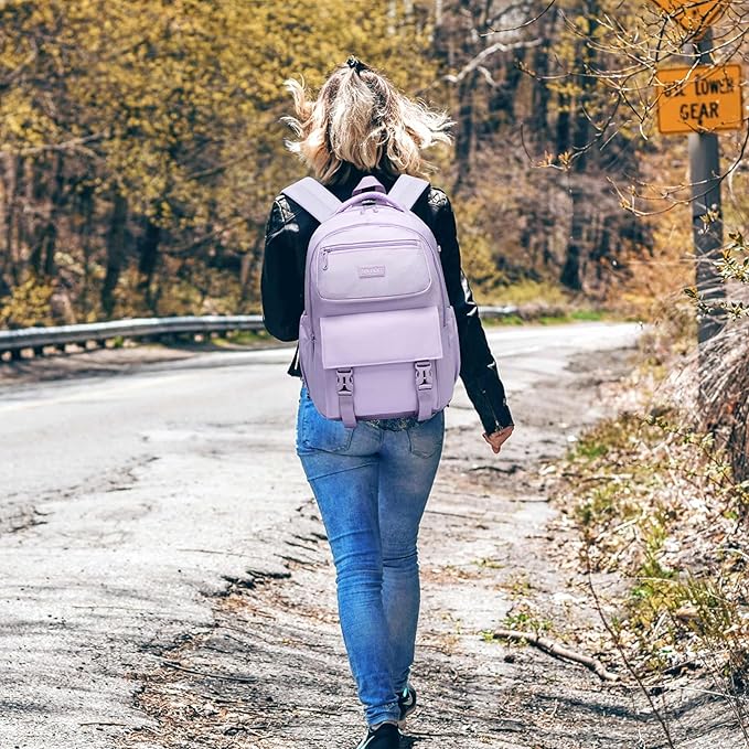SUN EIGHT 35L Large Capacity School Bag for Kids and Teens,Waterproof Backpack for Girls,Lightweight Backpack Ideal for Travel or Daily School Use(Purple)