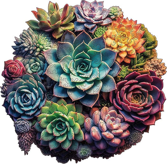 Wooden Puzzle for Adults, 200 Piece Plants Irregular Animal Shaped Wooden Jigsaw Puzzles, Unique Puzzles for Adults, Creative Gift