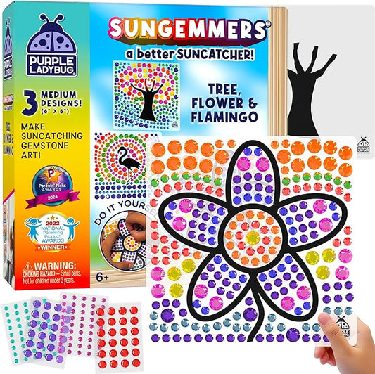 SUNGEMMERS Window Art Kids Crafts - Fun Arts and Crafts for Kids Ages 8-12 & Birthday Gifts for Girls 6 7 8 9 10 Year Old - Craft for Girls 8-12, Graduation Gifts for Kid 6-8 7-10, Toys for Ages 5-7