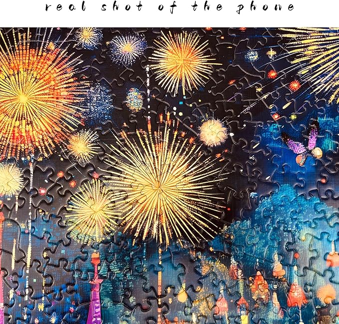 Wonderful Mushroom House Night Jigsaw Puzzles for Adults 1000 Pieces, Brain Challenging Shaped Puzzle for Game Night, Family, Friends, Size is 26.6 x 19.2