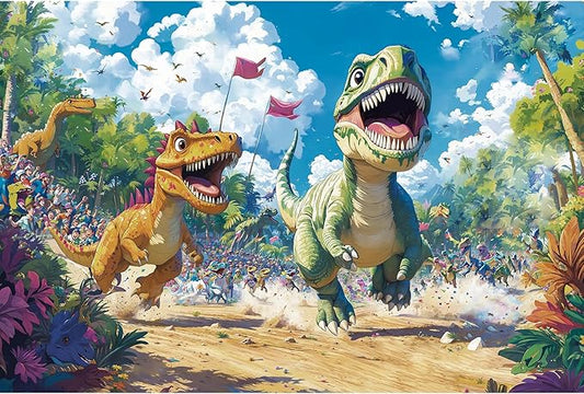 Puzzles for Kids Ages 4-6, Dinosaur Puzzle, Running Dinosaur Puzzle for Kids Ages 3-5, 48 Piece Puzzles for Kid 3 4 5 6 7 8 Year Old, Toddler Children Puzzles Educational Toys for Boys and Girls