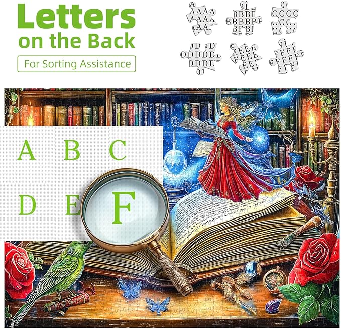 Blueforest 1000 Piece Jigsaw Puzzle for Adults, Magical Book Art Puzzle, Challenging Fun Unique Adult Puzzles for Relaxation & Wall Decor 27.5x19.7 Inch