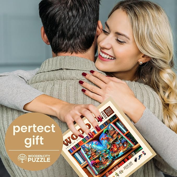 WOODEN.CITY Enchanted Tales 1000 Piece Puzzle | Wooden Puzzles for Adults | Jigsaw Puzzles 1000 Pieces Made in EU - Size 21.25 X 15.5 in | Magical Jigsaw Puzzle