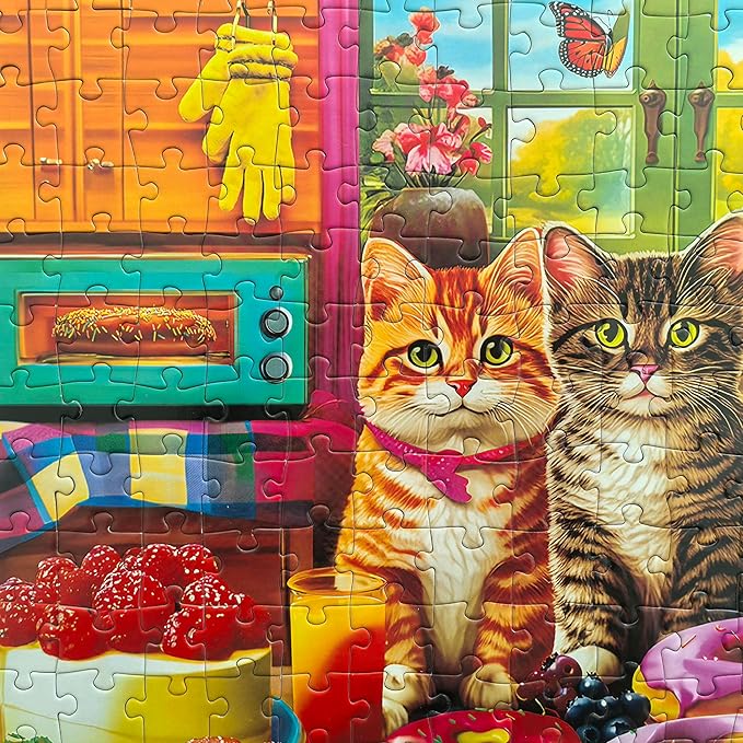 300 Piece Puzzles for Kids - Jigsaw Puzzles for Adults - Kitchen Kittens and Donuts