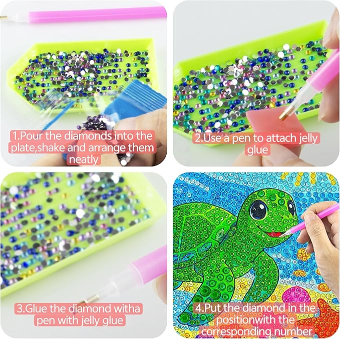 Diamond Art Kits for Kids - Crafts for Ages Girls 8-12 - Diamond Art Painting with Wooden Frame Included - Arts and Crafts for Kids Age 4-6 - GEM Art Supplies for Beginner Friendly Decor Birthday Gift