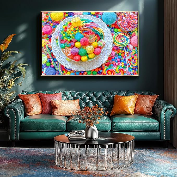 Rainbow Candy 500 Piece Puzzle for Adults Colorful Dessert Collection Jigsaw Puzzle Fun Family Challenging Puzzle with Letters on Back for Seniors, Home Decor (23''X15'')