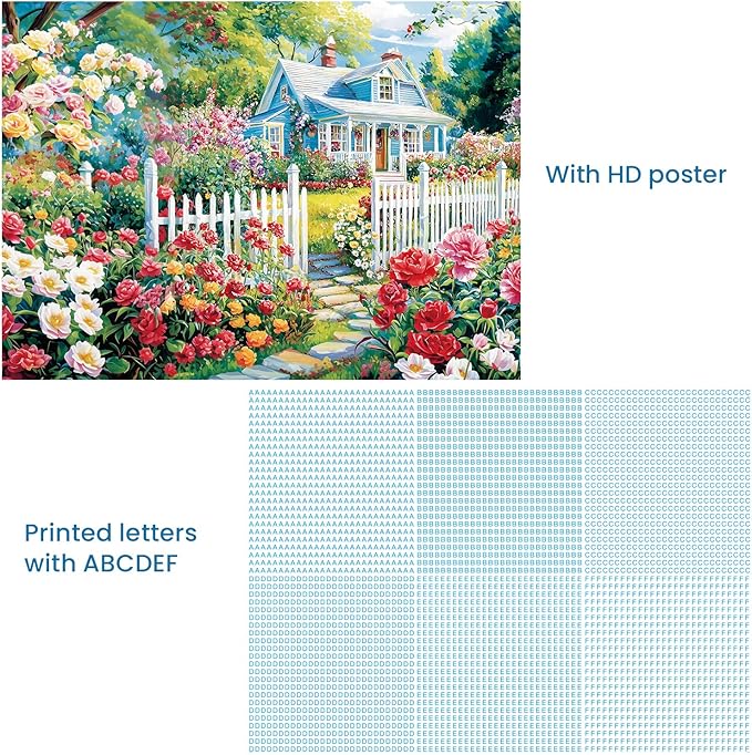 300 Piece Puzzle for Adults,Beautiful Garden House Puzzle for Adults Kids Elderly,Large Piece Landscape Puzzles for Kids Age 8-10 10-12,Challenging Flower Puzzles,Family Game Great Gift 20.5x15 in