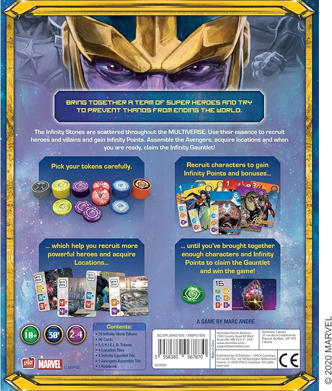 Asmodee Marvel Splendor Board Game - Unite Heroes and Gems in an Epic Strategy Adventure, Family Game for Kids and Adults, Ages 10+, 2-4 Players, 30 Minute Playtime