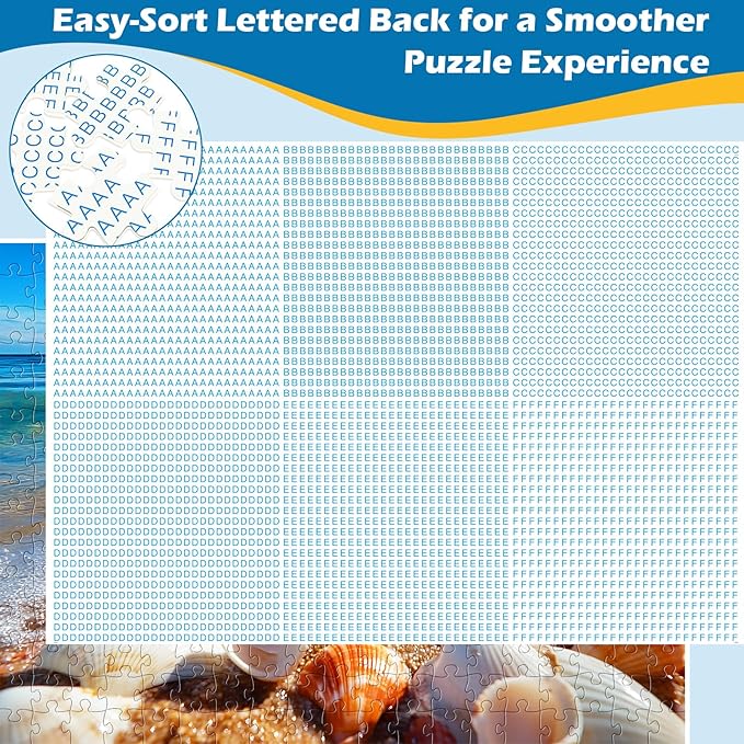 2 Pack 300 Pieces Puzzle for Adults,Beach Puzzle Vineyard Jigsaw Puzzles 300 Pieces for Adults Kids Seniors Recycled Cardboard Puzzles Challenging Game Home Decor Birthday Party Gift