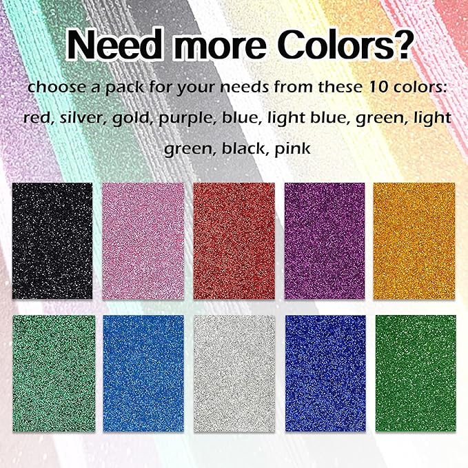 SALEMAR Black Sticky Glitter Foam Sheets for Craft, 10 Packs Thick Self-Adhesive Sparkle EVA Paper Stickers for School Projects, 30 x 20cm