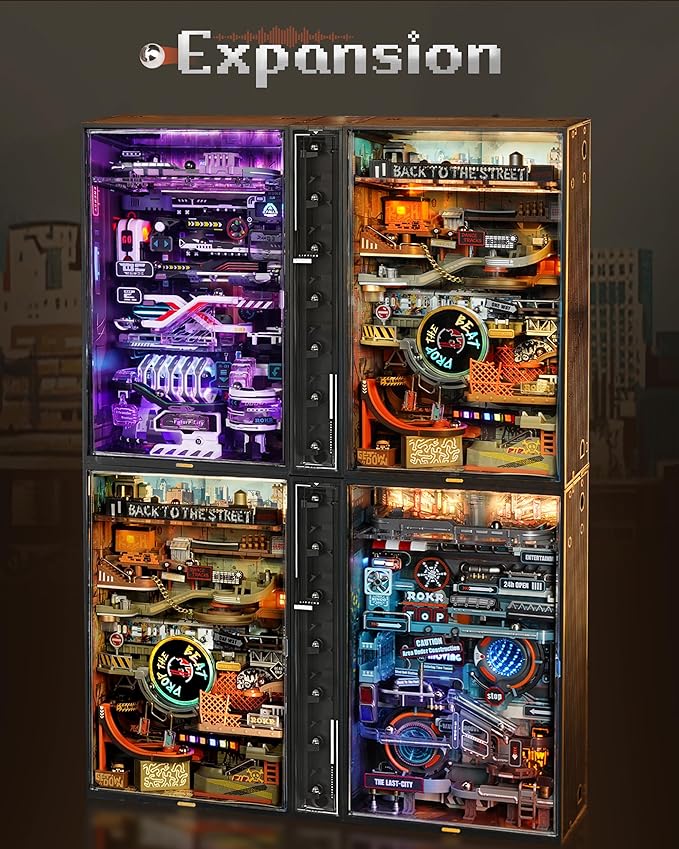 ROKR 3D Puzzle for Adults, Electric Marble Run Model Kits, Parallel World Hip-hop Street, Desk Decoration, Building Sets for Boys Girls Birthday Gifts