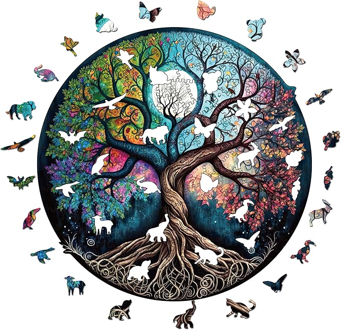 Wooden Puzzle for Adults, 200 Pcs Wood Puzzles Adult, Irregular Animal Shaped Unique Puzzles for Adults, Creative Gift