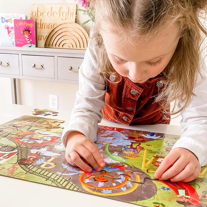 Little Likes Kids - Splash Park Jumbo Puzzle, 48 Pieces, Beginner Jigsaw Floor Puzzle with Multicultural Family Children Preschoolers at Play, Age 4-8