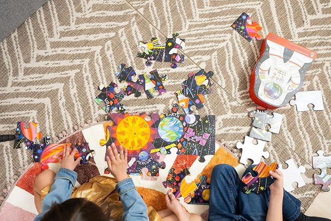 Crocodile Creek 36-Piece Jigsaw Floor Puzzle - Fun Floor Puzzles for Kids Ages 3-5 - Heavy-Duty Shaped Box for Storage - Vehicles - 24" W x 18" H Finished