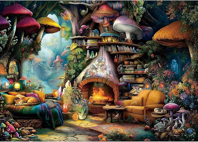 Blueforest 1000 Piece Jigsaw Puzzle for Adults - Magical Forest Living Room Scene, Intermediate Difficult Puzzle with Premium Cardboard, 27.5"x19.7" Size for Relaxation, Family Bonding & Gifting