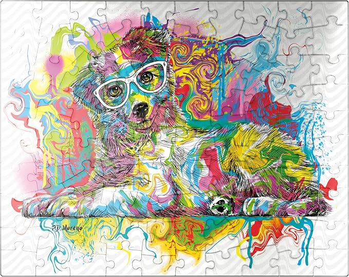 MyPuzzle Curious Pup - Premium 100 Piece Jigsaw Puzzle for Adults