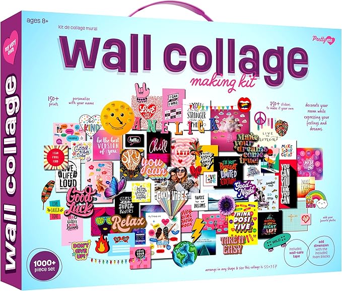Wall Collage Kit for Teen & Tween Girls - Arts Craft Gift Ideas for Age 11, 12,13, 14, 15, 16 Year Old Girl - Birthday Gifts and Stuff for Teenage Bedroom Decor - Teens Creative Crafts Kits