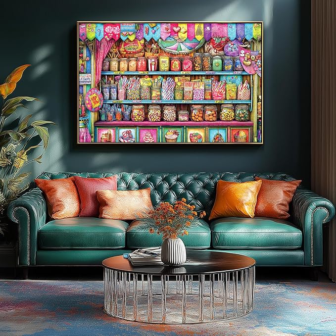 Blueforest Candy Shop 500 Piece Puzzles for Adults - Vibrant Sweets Store Jigsaw Puzzle, Nostalgic Candy Jar Decor & Challenging Family Activity (23"x15")