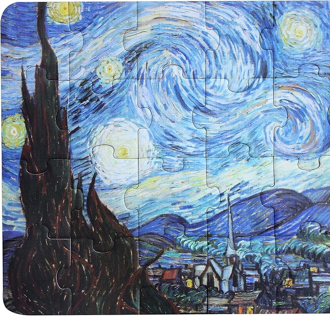 24 Pieces Starry Night Puzzle, Toddler Easy Puzzles for Kids Ages 3-5,4-6 Artist-an Intellectual Decompression Entertainment Game and Preschool Educational Learning Toys