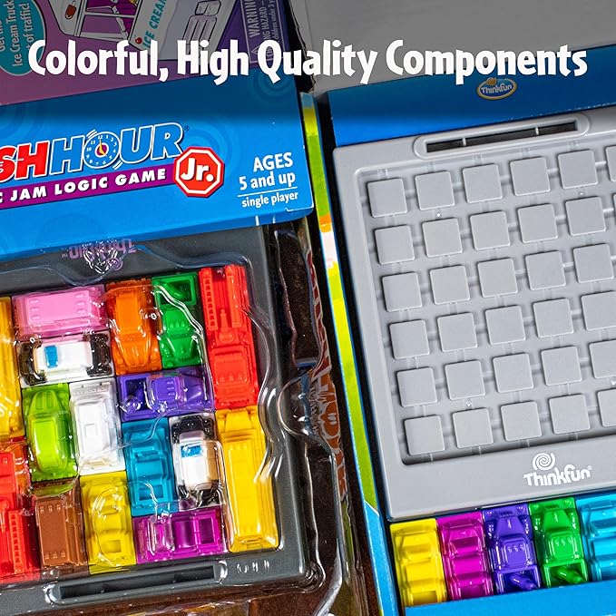 ThinkFun Rush Hour Junior - Classic Traffic Jam Logic Game - New Look for 2024 - STEM Toy for Kids - Engaging Puzzles for Ages 5 and Up - Junior Edition - MESH Accredited