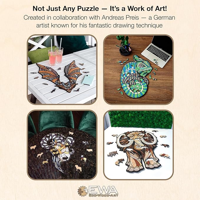 EWA Home Décor – Kois Small 80 Pieces – Wooden Jigsaw Puzzle for Adults – Perfect for Artistic Home Decoration and Mindful Relaxation