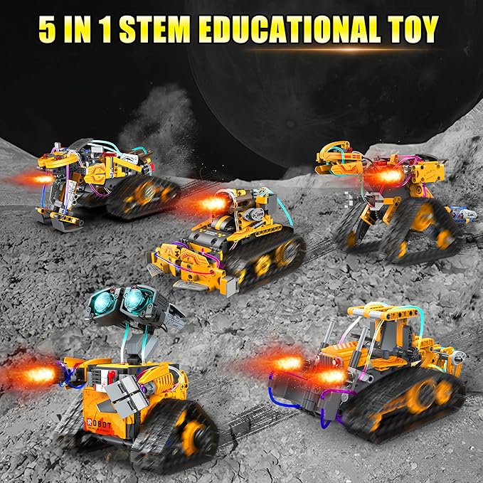 Yerloa 673PCS Robot Toys for 8-12 Year Old Boys Gift, 5 in 1 Robotics for Kids 8-13, App & Remote Control Robot Building Set, STEM Toys for Boys Age 8-14, Science Kit Birthday Gift for 8 9 10 11 12+