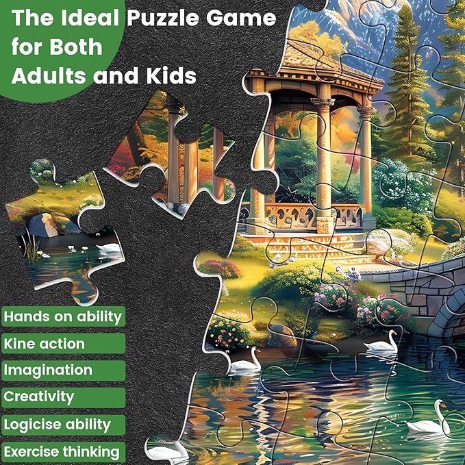 300 Piece Puzzles for Adults, Swan Forest Puzzle 300 Pieces Jigsaw Puzzles Recycled Cardboard Paper Puzzles Difficult Challenging Puzzles Perfect for Family Games 20.5 * 15IN