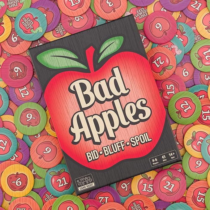Bad Apples - Board Games - Family Games - Party Games - for Adults and Teens - Strategy - Bidding & Bluffing - Game Night