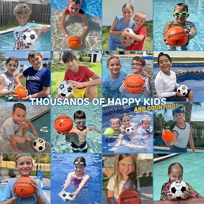 Aqua Dive Pool Ball - Underwater Pool Toys For Kids & Teens - Fun Summer Water Toys & Beach Games for Boys & Girls - Watermelon Gifts for Kids - 6" Soccer Ball - Boy Gift Ages 8 9 10 11 12+ Year Old