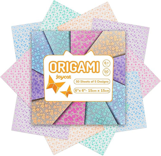 Glow in The Dark Origami Paper - Deep Tones - 50 Sheets 6x6 Inches - Luminous DIY Craft Paper for Night Themes, Ideal for Scrapbooking, Card Making and DIY Crafts