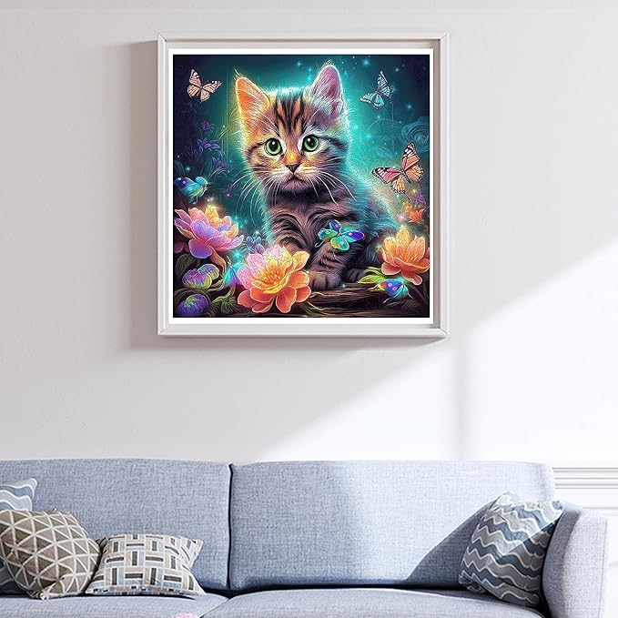 Mys Aurora Wooden Puzzles, Kitten in Dream Wooden Jigsaw Puzzles 200 Piece, Unique Luxurious Shaped Wood Puzzle for Adults and Kids, Best Gift for Birthday 11.2 x 11.2 Inch