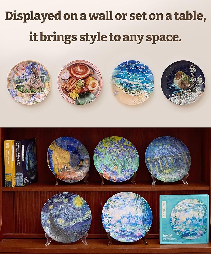 3D Puzzle Plate 124 Pieces - Tiger of Fortune - Jigsaw Puzzle for Adults, Decorative Plate with Durable Plastic Pieces, Ideal Gift for Home or Office Décor [PL1010]