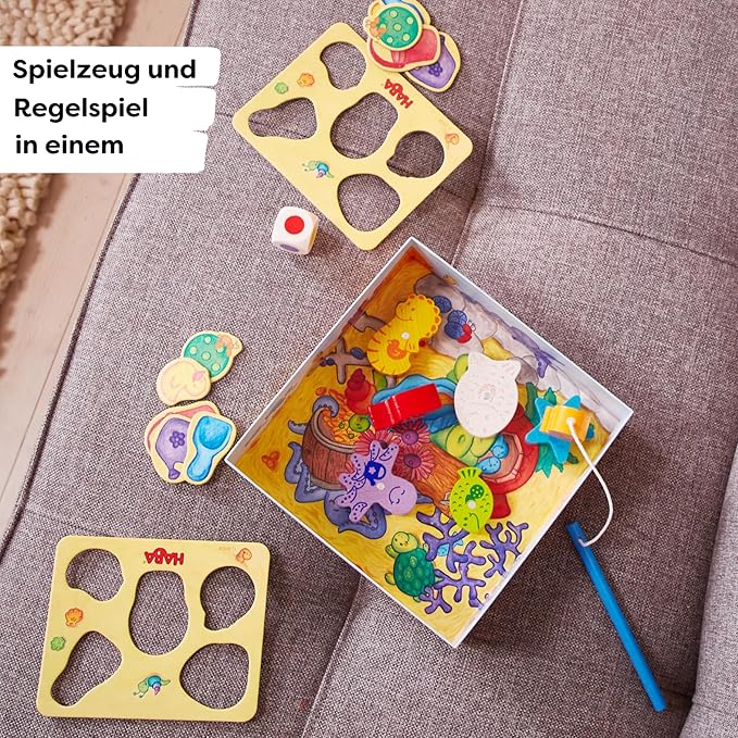 HABA Magnetic Fishing Game - Here Fishy Fishy, My Very First Games Learning Toys & Preschool Toys for Ages 2 and Up, German Box