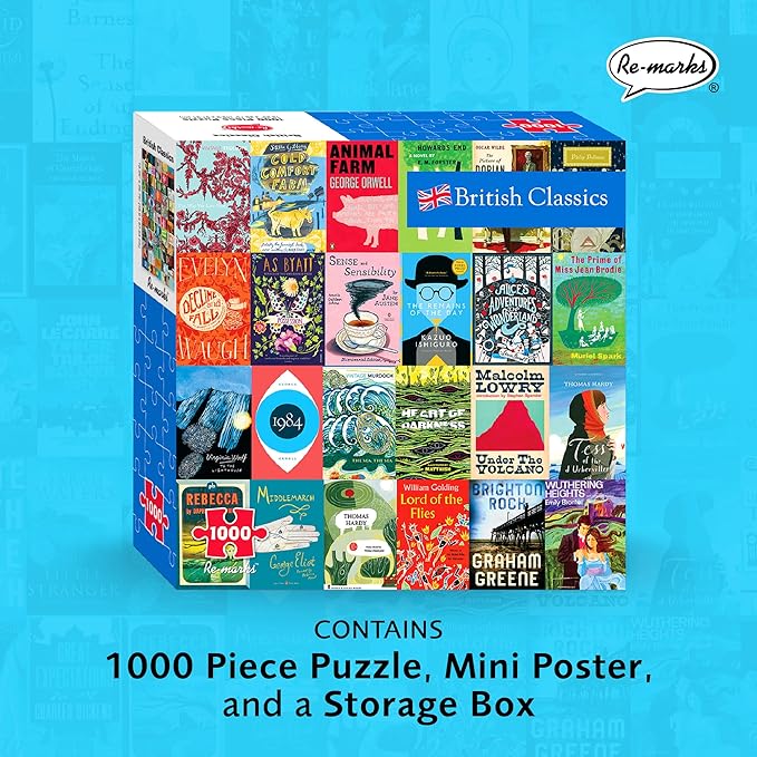 Re-marks British Classics Literary Puzzle, 1000-Piece Jigsaw Puzzle for All Ages