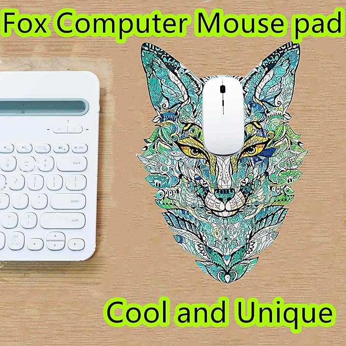Wooden Jigsaw Puzzle for Adults,Unique Fox Wolf Animals Shaped Magic Jigsaw Puzzle Pieces Best Gift for Adults,Can be Used as a Cool Mouse Pad,132pcs,(12x8 inches) Large